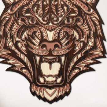 Intra απο ξύλο plywood 3mm-4mm πάχος – Αρχεία κοπής με λέιζερ πολλαπλών στρώσεων Tiger Δίασταση  20x20 cm INTRAFABR-19915769 - Image 4