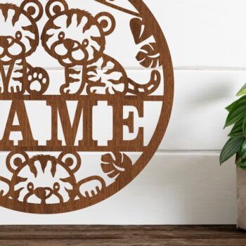 Intra απο ξύλο plywood 3mm-4mm πάχος – Tigers Name Sign Δίασταση  40x30 cm INTRAFABR-77507631 - Image 1