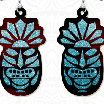 Intra απο ξύλο plywood 3mm-4mm πάχος – Σκουλαρίκια Tiki, Αρχεία Δίασταση  5x5 cm INTRAFABR-13569979 - Image 2