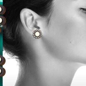 Intra απο ξύλο plywood 3mm-4mm πάχος – Μικροσκοπικά σκουλαρίκια Sun Design Δίασταση  5x5 cm INTRAFABR-122246249