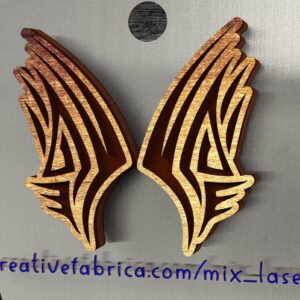Intra απο ξύλο plywood 3mm-4mm πάχος – Μικροσκοπικά Tribal Wing Earrings Δίασταση  5x5 cm INTRAFABR-122115780