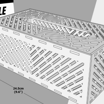 Intra απο ξύλο plywood 3mm-4mm πάχος – Tissue Box File Cut Laser,ting Δίασταση  20x20 cm INTRAFABR-107110572 - Image 3