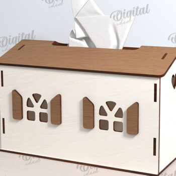 Intra απο ξύλο plywood 3mm-4mm πάχος – Tissue Box Κοπή Laser. Στήριγμα ιστού Δίασταση 20x20 cm INTRAFABR-116899627 - Image 1