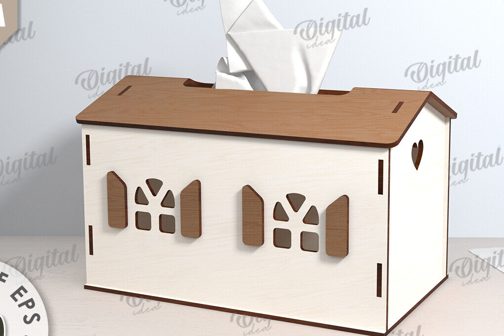 Intra απο ξύλο plywood 3mm-4mm πάχος – Tissue Box Κοπή Laser. Στήριγμα ιστού Δίασταση  20x20 cm INTRAFABR-116899627