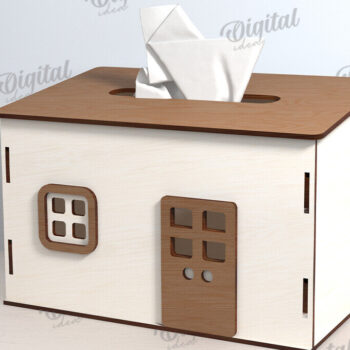 Intra απο ξύλο plywood 3mm-4mm πάχος – Tissue Box Κοπή Laser. Στήριγμα ιστού Δίασταση 20x20 cm INTRAFABR-116899736 - Image 1