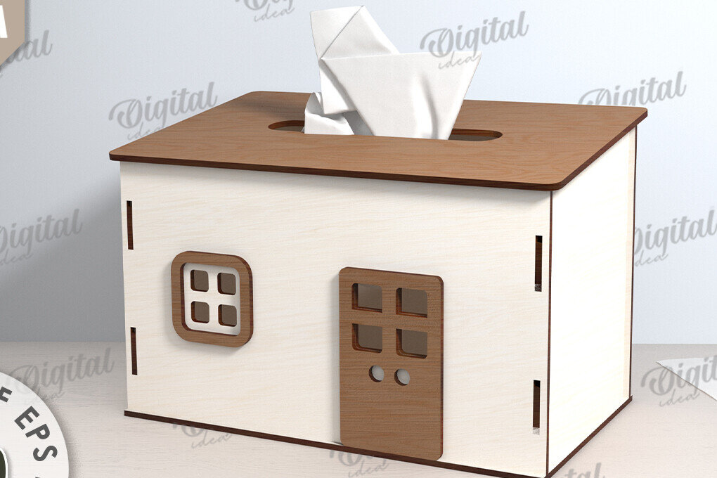 Intra απο ξύλο plywood 3mm-4mm πάχος – Tissue Box Κοπή Laser. Στήριγμα ιστού Δίασταση  20x20 cm INTRAFABR-116899736