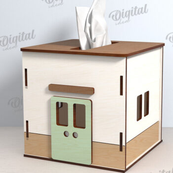 Intra απο ξύλο plywood 3mm-4mm πάχος – Tissue Box Κοπή Laser. Στήριγμα ιστού Δίασταση 20x20 cm INTRAFABR-116899880 - Image 1