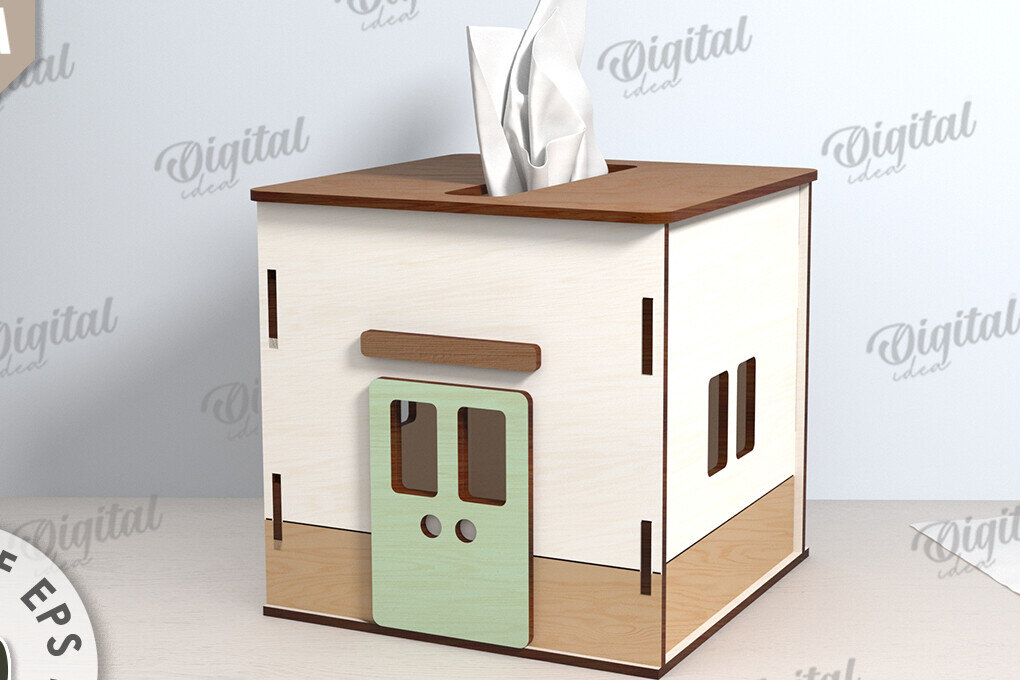 Intra απο ξύλο plywood 3mm-4mm πάχος – Tissue Box Κοπή Laser. Στήριγμα ιστού Δίασταση  20x20 cm INTRAFABR-116899880