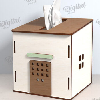 Intra απο ξύλο plywood 3mm-4mm πάχος – Tissue Box Κοπή Laser. Στήριγμα ιστού Δίασταση  20x20 cm INTRAFABR-116899936 - Image 1