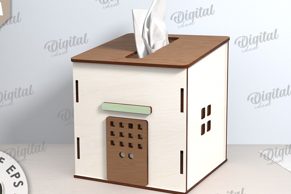 Intra απο ξύλο plywood 3mm-4mm πάχος – Tissue Box Κοπή Laser. Στήριγμα ιστού Δίασταση  20x20 cm INTRAFABR-116899936