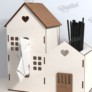 Intra απο ξύλο plywood 3mm-4mm πάχος – Tissue Box Κοπή Laser. Στήριγμα ιστού Δίασταση  20x20 cm INTRAFABR-116900081 - Image 1