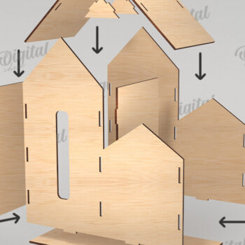 Intra απο ξύλο plywood 3mm-4mm πάχος – Tissue Box Κοπή Laser. Στήριγμα ιστού Δίασταση  20x20 cm INTRAFABR-116900081 - Image 2