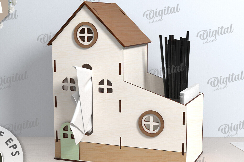 Intra απο ξύλο plywood 3mm-4mm πάχος – Tissue Box Κοπή Laser. Στήριγμα ιστού Δίασταση  20x20 cm INTRAFABR-116900146 - Image 1