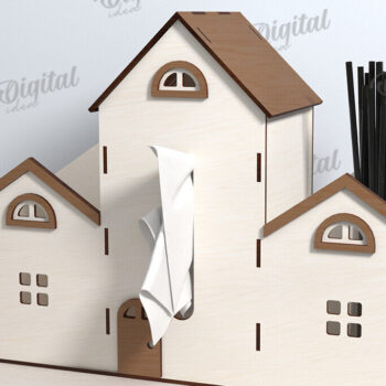 Intra απο ξύλο plywood 3mm-4mm πάχος – Tissue Box Κοπή Laser. Στήριγμα ιστού Δίασταση 20x20 cm INTRAFABR-116900224 - Image 1