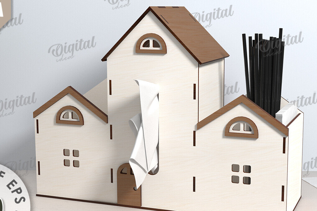 Intra απο ξύλο plywood 3mm-4mm πάχος – Tissue Box Κοπή Laser. Στήριγμα ιστού Δίασταση  20x20 cm INTRAFABR-116900224