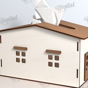 Intra απο ξύλο plywood 3mm-4mm πάχος – Tissue Box Κοπή Laser. Στήριγμα ιστού Δίασταση  20x20 cm INTRAFABR-116899526 - Image 1
