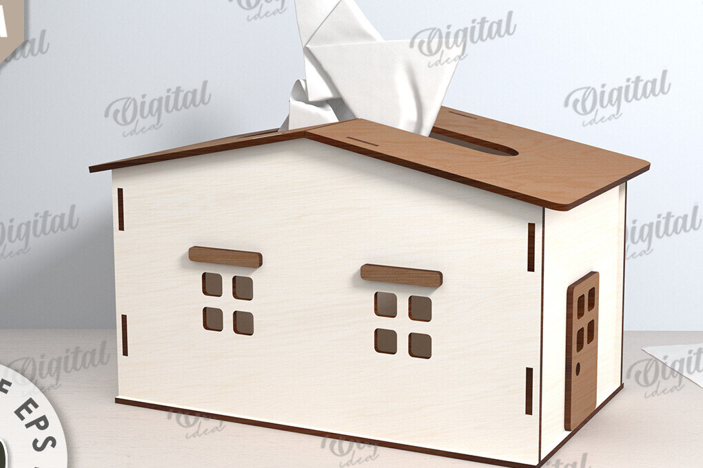 Intra απο ξύλο plywood 3mm-4mm πάχος – Tissue Box Κοπή Laser. Στήριγμα ιστού Δίασταση  20x20 cm INTRAFABR-116899526