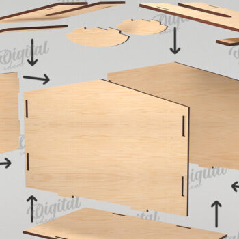 Intra απο ξύλο plywood 3mm-4mm πάχος – Tissue Box Κοπή Laser. Στήριγμα ιστού Δίασταση  20x20 cm INTRAFABR-116899526 - Image 2