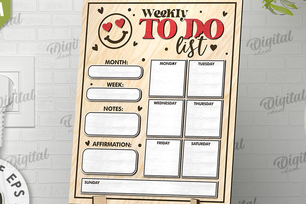 Intra απο ξύλο plywood 3mm-4mm πάχος – To Do List Σχεδιασμός κοπής με λέιζερ σανίδας Δίασταση  20x20 cm INTRAFABR-108836094