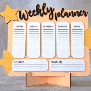 Intra απο ξύλο plywood 3mm-4mm πάχος – To Do List Board | Εβδομαδιαίος προγραμματιστής | CNC Δίασταση 20x20 cm INTRAFABR-112625799 - Image 1