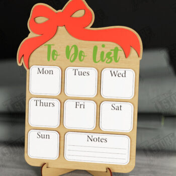 Intra απο ξύλο plywood 3mm-4mm πάχος – To Do List Board | Εβδομαδιαίος προγραμματιστής | CNC Δίασταση 20x20 cm INTRAFABR-112678723 - Image 1