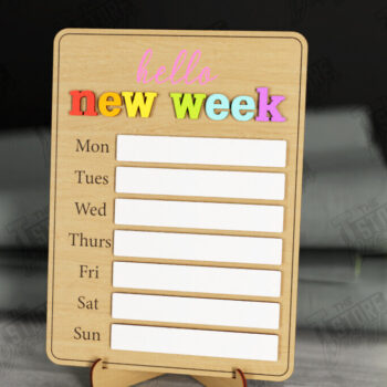 Intra απο ξύλο plywood 3mm-4mm πάχος – To Do List Board | Εβδομαδιαίος προγραμματιστής | CNC Δίασταση 20x20 cm INTRAFABR-112678760 - Image 1