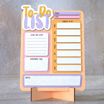 Intra απο ξύλο plywood 3mm-4mm πάχος – To Do List Board | Εβδομαδιαίος προγραμματιστής | CNC Δίασταση 20x20 cm INTRAFABR-112625787 - Image 1