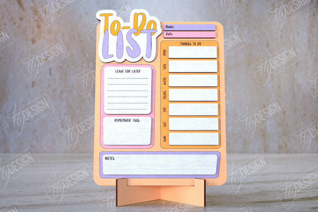 Intra απο ξύλο plywood 3mm-4mm πάχος – To Do List Board | Εβδομαδιαίος προγραμματιστής | CNC Δίασταση  20x20 cm INTRAFABR-112625787