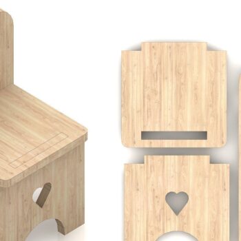 Intra απο ξύλο plywood 3mm-4mm πάχος – Καρέκλα για νήπια, Αρχεία κοπής παιδικής καρέκλας Δίασταση  20x20 cm INTRAFABR-38597328 - Image 1