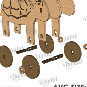 Intra απο ξύλο plywood 3mm-4mm πάχος – Παιχνίδι για νήπια με ρόδες Δίασταση 20x20 cm INTRAFABR-122197274 - Image 2