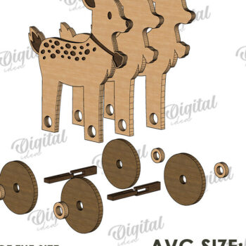 Intra απο ξύλο plywood 3mm-4mm πάχος – Παιχνίδι για νήπια με ρόδες Δίασταση  20x20 cm INTRAFABR-122195321 - Image 2