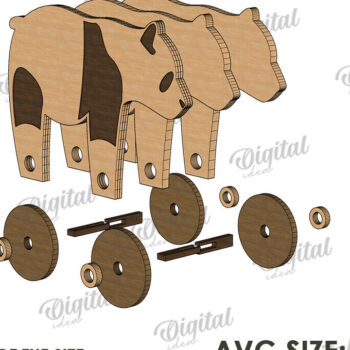 Intra απο ξύλο plywood 3mm-4mm πάχος – Παιχνίδι για νήπια με ρόδες Δίασταση  20x20 cm INTRAFABR-122196951 - Image 2