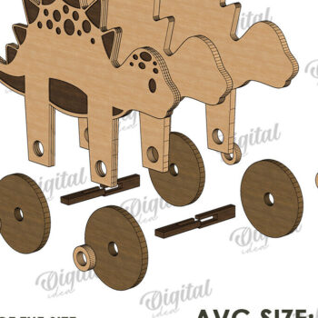 Intra απο ξύλο plywood 3mm-4mm πάχος – Παιχνίδι για νήπια με ρόδες Δίασταση 20x20 cm INTRAFABR-122197139 - Image 2