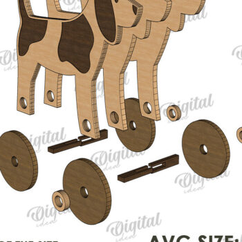 Intra απο ξύλο plywood 3mm-4mm πάχος – Παιχνίδι για νήπια με ρόδες Δίασταση  20x20 cm INTRAFABR-122197218 - Image 2