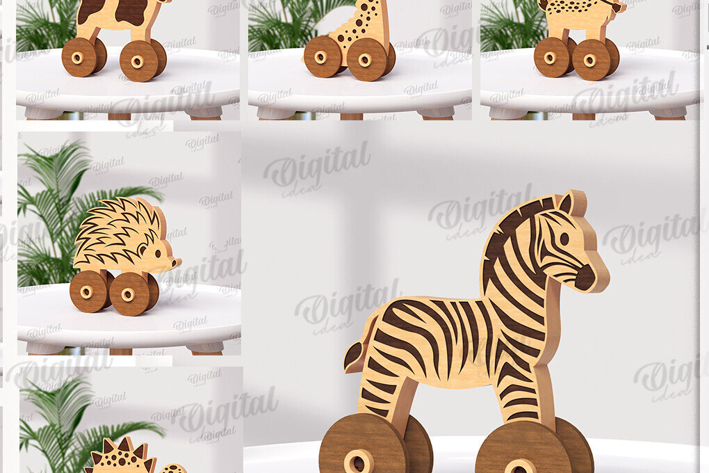 Intra απο ξύλο plywood 3mm-4mm πάχος – Πακέτο κοπής με λέιζερ Toddler Toys on Wheels Δίασταση  20x20 cm INTRAFABR-122060144