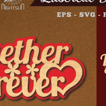 Intra απο ξύλο plywood 3mm-4mm πάχος – Together Forever Decoration Δίασταση 20x20 cm INTRAFABR-114021043 - Image 1