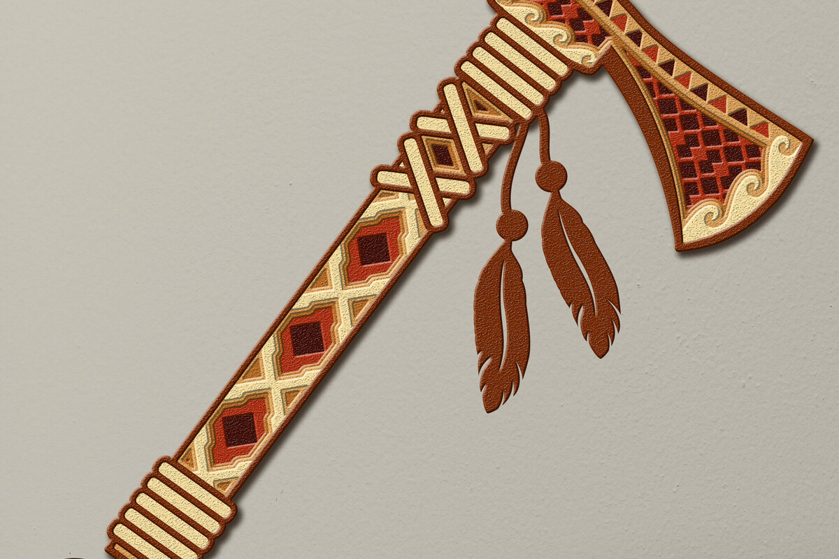 Intra απο ξύλο plywood 3mm-4mm πάχος – Πρότυπο κοπής πάνελ τοίχου Tomahawk Δίασταση  40x30 cm INTRAFABR-105524150