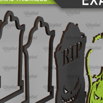 Intra απο ξύλο plywood 3mm-4mm πάχος – Δέσμη κοπής Laser Nightlight Tombstone Δίασταση  20x20 cm INTRAFABR-106070767 - Image 3