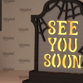 Intra απο ξύλο plywood 3mm-4mm πάχος – Δέσμη κοπής Laser Nightlight Tombstone Δίασταση  20x20 cm INTRAFABR-106070767 - Image 5