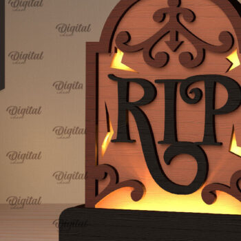 Intra απο ξύλο plywood 3mm-4mm πάχος – Δέσμη κοπής Laser Nightlight Tombstone Δίασταση  20x20 cm INTRAFABR-106070767 - Image 8