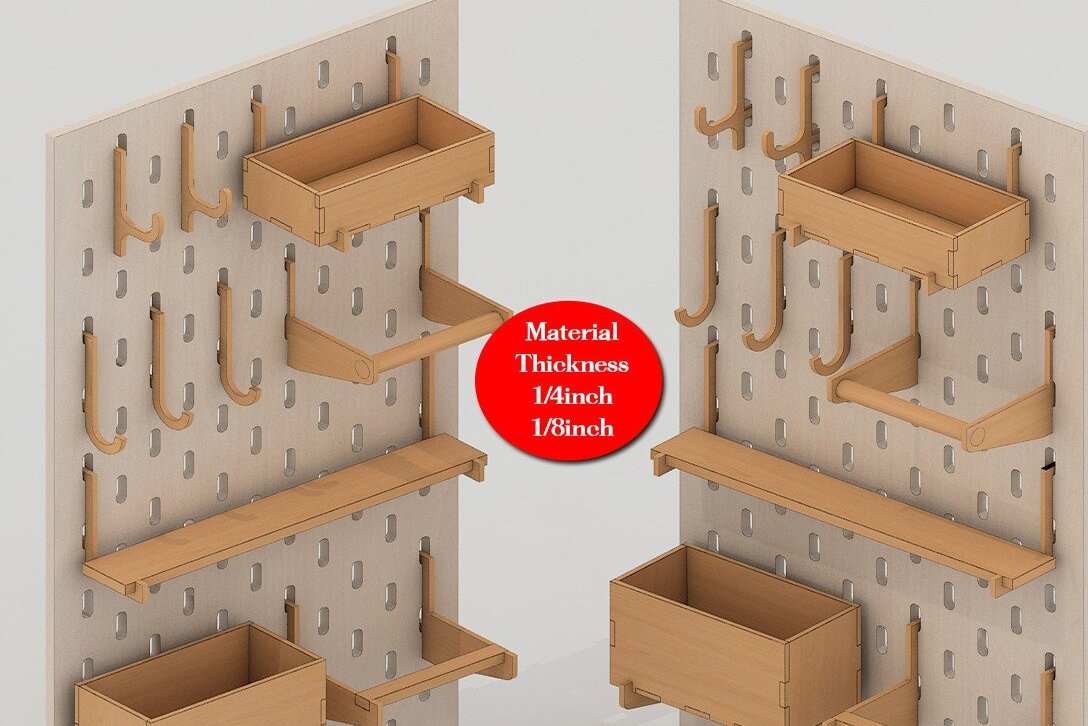 Intra απο ξύλο plywood 3mm-4mm πάχος – Αποθήκευση εργαλείων με ράφι &amp; μανταλάκι Δίασταση  20x20 cm INTRAFABR-41518460