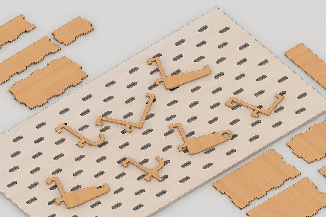 Intra απο ξύλο plywood 3mm-4mm πάχος – Αποθήκευση εργαλείων με ράφι & μανταλάκι Δίασταση  20x20 cm INTRAFABR-41518460 - Image 7