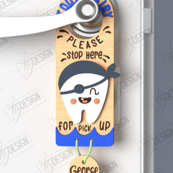 Intra απο ξύλο plywood 3mm-4mm πάχος – Tooth Fairy Door Hanger| CNC Δίασταση  20x20 cm INTRAFABR-122534941 - Image 1