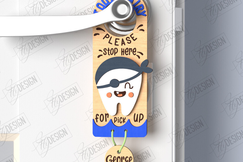 Intra απο ξύλο plywood 3mm-4mm πάχος – Tooth Fairy Door Hanger| CNC Δίασταση  20x20 cm INTRAFABR-122534941