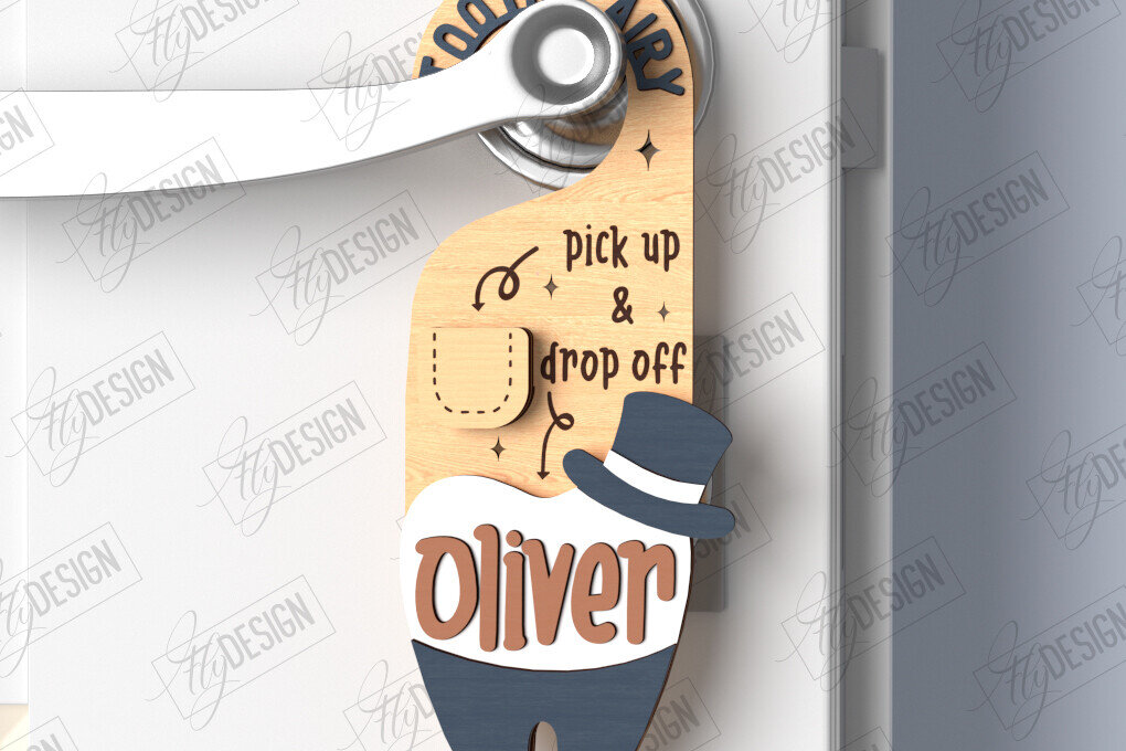 Intra απο ξύλο plywood 3mm-4mm πάχος – Tooth Fairy Door Hanger| CNC Δίασταση  20x20 cm INTRAFABR-122534947