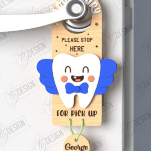 Intra απο ξύλο plywood 3mm-4mm πάχος – Tooth Fairy Door Hanger| CNC Δίασταση  20x20 cm INTRAFABR-122534952