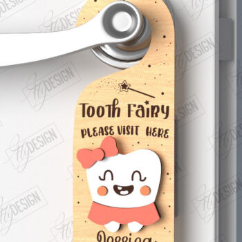 Intra απο ξύλο plywood 3mm-4mm πάχος – Tooth Fairy Door Hanger| CNC Δίασταση 20x20 cm INTRAFABR-122888184 - Image 1