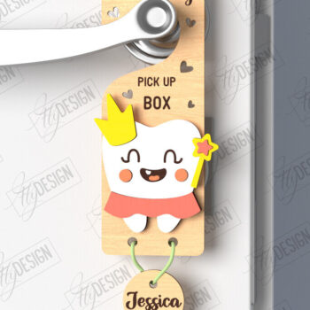 Intra απο ξύλο plywood 3mm-4mm πάχος – Tooth Fairy Door Hanger| CNC Δίασταση 20x20 cm INTRAFABR-122888287 - Image 1