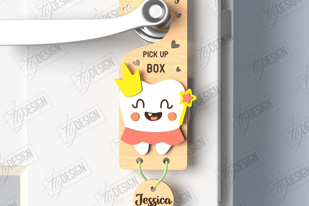 Intra απο ξύλο plywood 3mm-4mm πάχος – Tooth Fairy Door Hanger| CNC Δίασταση  20x20 cm INTRAFABR-122888287