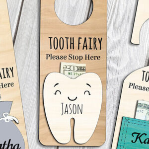 Intra απο ξύλο plywood 3mm-4mm πάχος – Tooth Fairy Door Hanger Θήκη χρημάτων Δίασταση  20x20 cm INTRAFABR-103574715